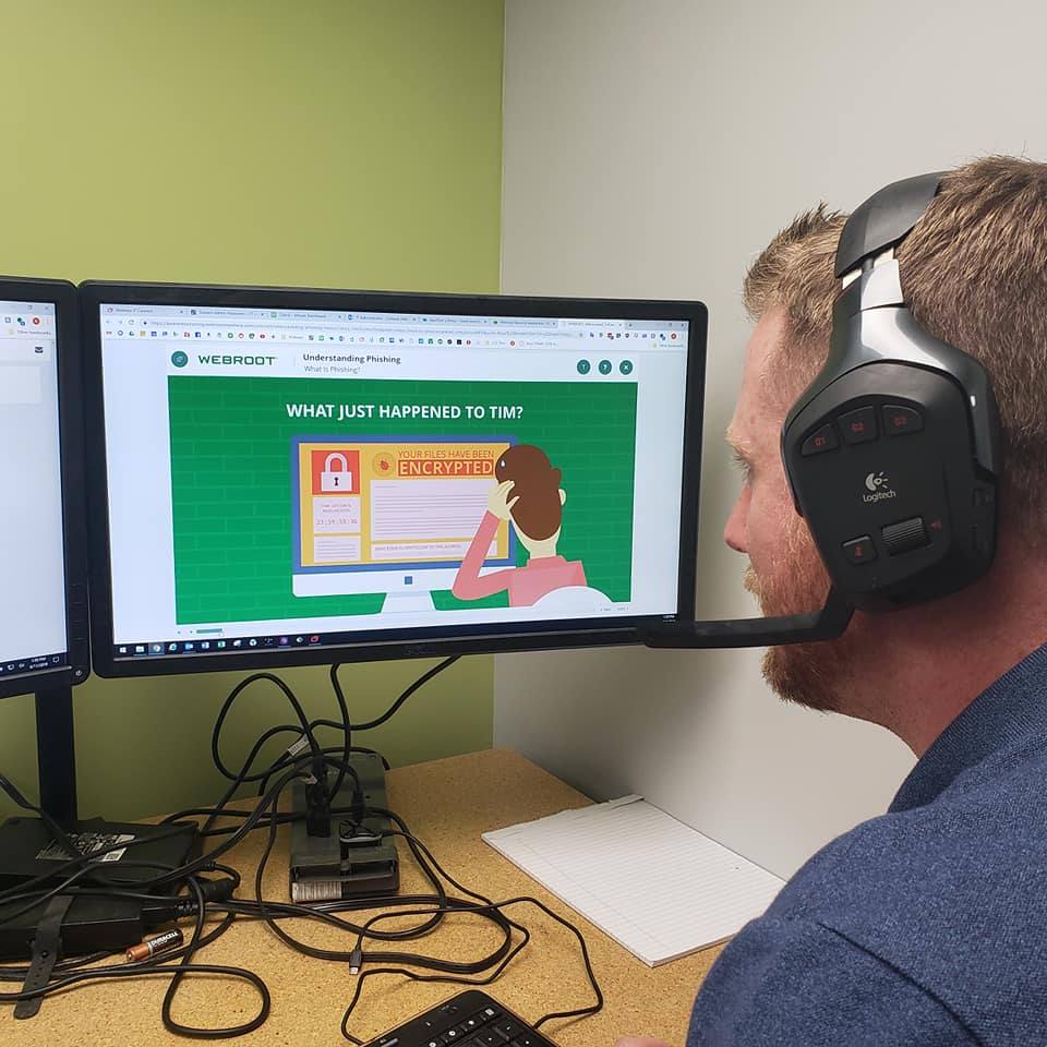 A technician on a support call